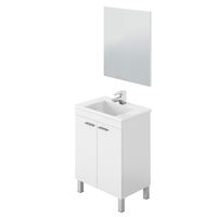 Shiny White Range Bathroom Cabinet 60 cm incl. Mirror and Ceramic Basin